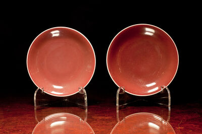 Pair of Copper-Red Glazed Dishes