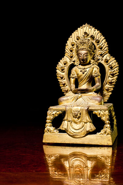 Gilt Bronze Amitayus — Side View