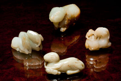 Nephrite Jade Carved Animals — Qing Dynasty